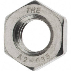 Value Collection - M10x1.50 Metric Coarse Stainless Steel Right Hand Hex Jam Nut - 17mm Across Flats, 5mm High, Zinc Clear Finish - Exact Industrial Supply