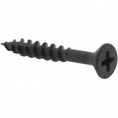 Buildex - #8, 1-1/4" OAL, Phillips Drive Flat Head, Steel Drywall Screws - Black Oxide Finish, Grade 2 - Exact Industrial Supply