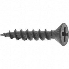 Buildex - #8, 1" OAL, Phillips Drive Flat Head, Steel Drywall Screws - Black Oxide Finish, Grade 2 - Exact Industrial Supply