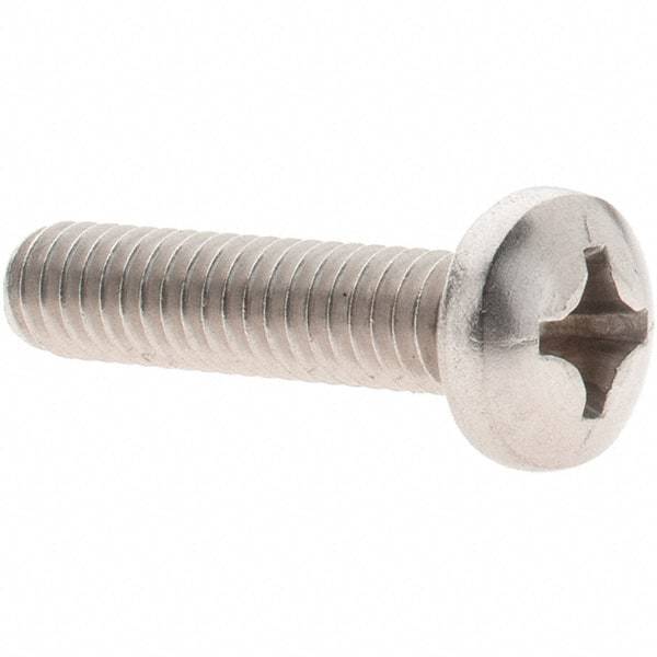 Value Collection - #12-24 UNC, 1" Length Under Head Phillips Drive Machine Screw - Pan Head, Grade 18-8 Stainless Steel, Uncoated, Without Washer - Exact Industrial Supply