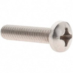 Value Collection - #12-24 UNC, 1" Length Under Head Phillips Drive Machine Screw - Pan Head, Grade 18-8 Stainless Steel, Uncoated, Without Washer - Exact Industrial Supply