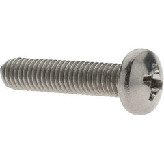 Value Collection - #10-32 UNF, 7/8" Length Under Head Phillips Drive Machine Screw - Pan Head, Grade 18-8 Stainless Steel, Uncoated, Without Washer - Exact Industrial Supply