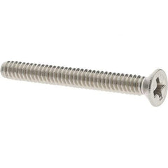 Value Collection - #4-40 UNC, 1" OAL Phillips Drive Machine Screw - Flat Head, Grade 18-8 Stainless Steel, Uncoated, Without Washer - Exact Industrial Supply