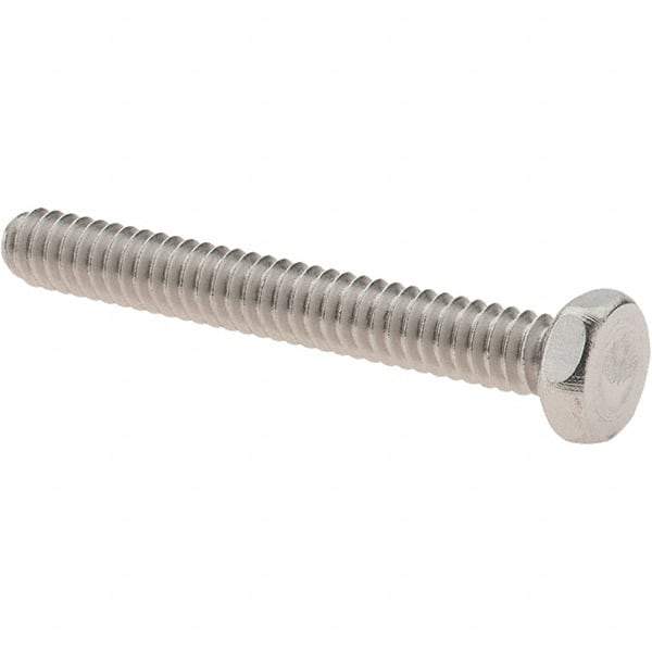 Value Collection - #10-24 UNC, 1-1/2" Length Under Head Hex Drive Machine Screw - Hex Head, Grade 18-8 Stainless Steel, Uncoated, Without Washer - Exact Industrial Supply