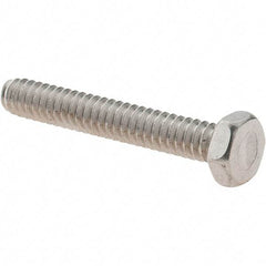 Value Collection - #10-24 UNC, 1-1/4" Length Under Head Hex Drive Machine Screw - Hex Head, Grade 18-8 Stainless Steel, Uncoated, Without Washer - Exact Industrial Supply