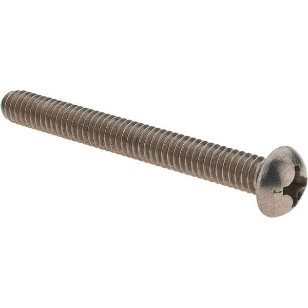 Value Collection - #12-24 UNC, 2" Length Under Head Phillips Drive Machine Screw - Round Head, Grade 18-8 Stainless Steel, Uncoated, Without Washer - Exact Industrial Supply