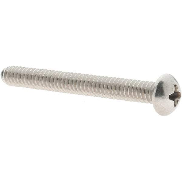 Value Collection - #10-24 UNC, 1-3/4" Length Under Head Phillips Drive Machine Screw - Round Head, Grade 18-8 Stainless Steel, Uncoated, Without Washer - Exact Industrial Supply