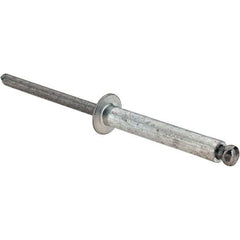 Value Collection - Size 616 Dome Head Aluminum Open End Blind Rivet - Steel Mandrel, 0.751" to 1" Grip, 3/8" Head Diam, 0.192" to 0.196" Hole Diam, 1.2" Length Under Head, 3/16" Body Diam - Exact Industrial Supply