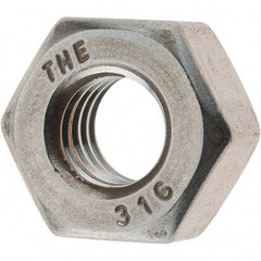 Value Collection - 5/16-18 UNC Stainless Steel Right Hand Heavy Hex Nut - 9/16" Across Flats, 19/64" High, Uncoated - Exact Industrial Supply