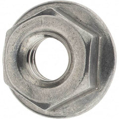 Value Collection - 1/4-20, 19/32" Flange Diam, Serrated Flange Nut - Grade 18-8 Stainless Steel, 0.236" Flange Height - Exact Industrial Supply