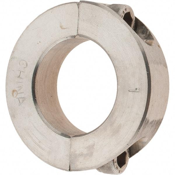 Value Collection - 1" Bore, Stainless Steel, Two Piece Shaft Collar - 1-3/4" Outside Diam, 1/2" Wide - Exact Industrial Supply