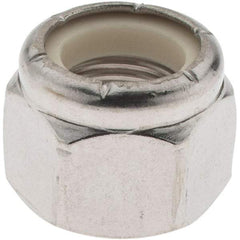 Value Collection - 1/2-20 UNF 18-8 Hex Lock Nut with Nylon Insert - 3/4" Width Across Flats, 19/32" High, Uncoated - Exact Industrial Supply