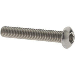 Value Collection - #10-32 UNF Hex Socket Drive, Button Screw - Grade 18.8 Stainless Steel, Fully Threaded, 1-1/4" Length Under Head - Exact Industrial Supply