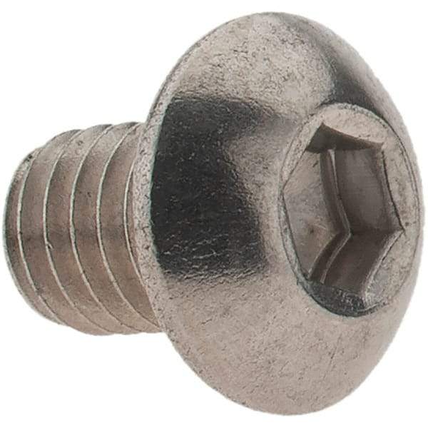 Value Collection - #10-32 UNF Hex Socket Drive, Button Screw - Grade 18-8 Stainless Steel, 1/4" Length Under Head - Exact Industrial Supply