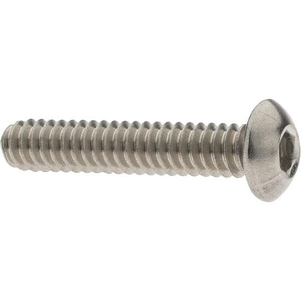 Value Collection - #10-24 UNC Hex Socket Drive, Button Screw - Grade 18-8 Stainless Steel, 1" Length Under Head - Exact Industrial Supply