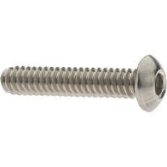 Value Collection - #10-24 UNC Hex Socket Drive, Button Screw - Grade 18-8 Stainless Steel, 1" Length Under Head - Exact Industrial Supply