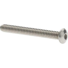Value Collection - #4-40 UNC Hex Socket Drive, Button Screw - Grade 18.8 Stainless Steel, Fully Threaded, 1" Length Under Head - Exact Industrial Supply