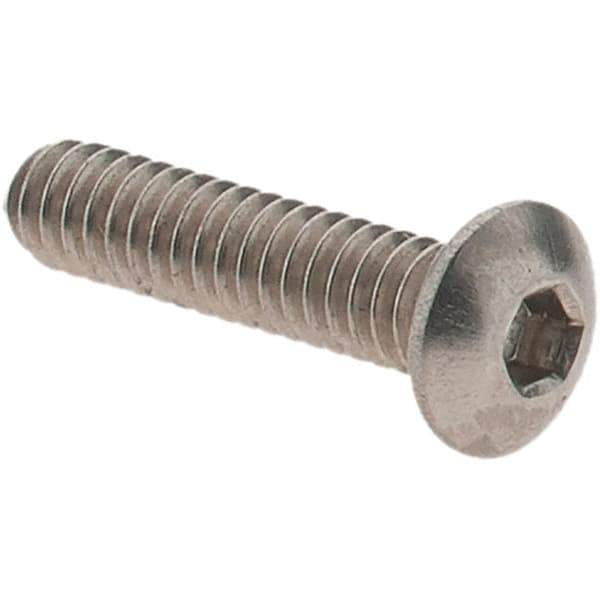 Value Collection - #2-56 UNC Hex Socket Drive, Button Screw - Grade 18.8 Stainless Steel, Fully Threaded, 3/8" Length Under Head - Exact Industrial Supply