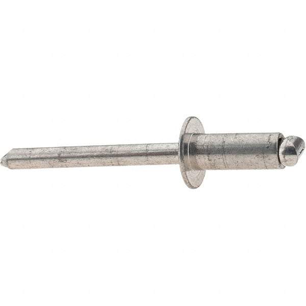 Value Collection - Size 86 Dome Head Stainless Steel Open End Blind Rivet - Stainless Steel Mandrel, 0.251" to 3/8" Grip, 1/2" Head Diam, 0.257" to 0.261" Hole Diam, 6250" Length Under Head, 1/4" Body Diam - Exact Industrial Supply