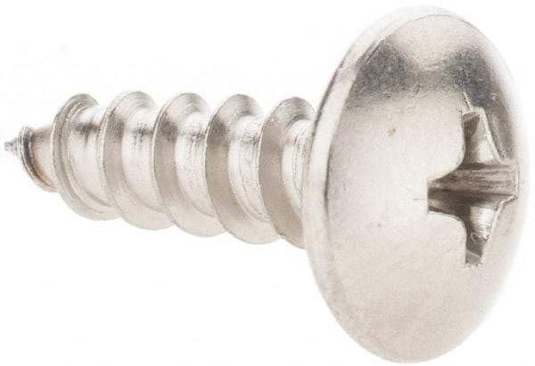 Value Collection - #10 Truss Head Phillips Sheet Metal Screw - Stainless Steel, 5/8" Length Under Head, Grade 18-8 - Exact Industrial Supply