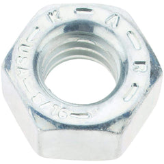 Value Collection - 5/16-18 UNC Steel Right Hand Hex Nut - 1/2" Across Flats, 17/64" High, Zinc Yellow Dichromate Finish - Exact Industrial Supply