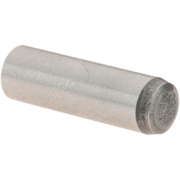 Value Collection - 6mm Diam x 20mm Pin Length Grade 8 Alloy Steel Precision Dowel Pin - Bright Finish, 1 Rounded End - Exact Industrial Supply