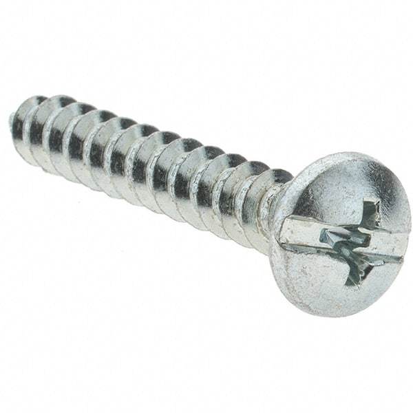 Value Collection - #10 Pan Head Slotted Phillips Sheet Metal Screw - Steel, 1-1/4" Length Under Head, Grade 2 - Exact Industrial Supply