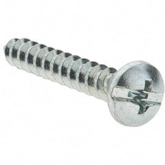 Value Collection - #10 Pan Head Slotted Phillips Sheet Metal Screw - Steel, 1-1/4" Length Under Head, Grade 2 - Exact Industrial Supply