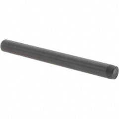 Value Collection - 1/4" Diam x 2-1/2" Pin Length Grade 8 Alloy Steel Standard Dowel Pin - Bright Finish, C 47-58 & C 60 (Surface) Hardness, 14,720 Lb (Double Shear), 7,360 Lb (Single Shear) Breaking Strength, 1 Beveled & 1 Rounded End - Exact Industrial Supply