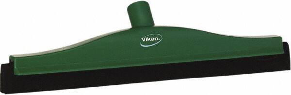Vikan - 16" Foam Rubber Blade Bench Squeegee - Double Edge, Green, Plastic Holder - Exact Industrial Supply