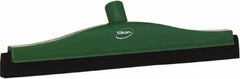 Vikan - 16" Foam Rubber Blade Bench Squeegee - Double Edge, Green, Plastic Holder - Exact Industrial Supply