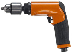 Dotco - 1/4 Inch Keyed Chuck, 6,000 RPM Air Drill - 0.6 Hp, 1/4 NPT Inlet, 90 psi Air Pressure - Exact Industrial Supply
