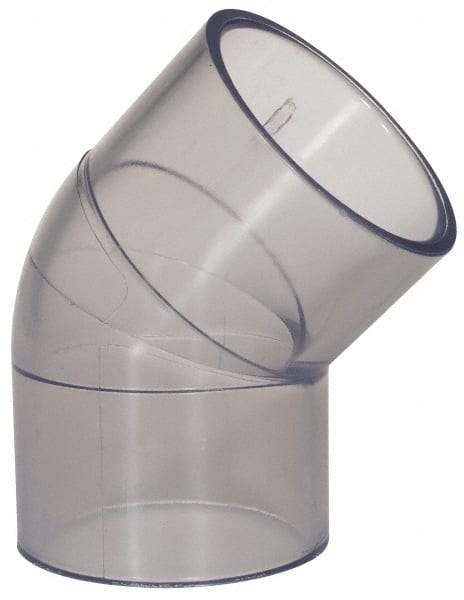 Made in USA - 1-1/2" PVC Plastic Pipe Fitting - Schedule 40, Slip x Slip End Connections - Exact Industrial Supply