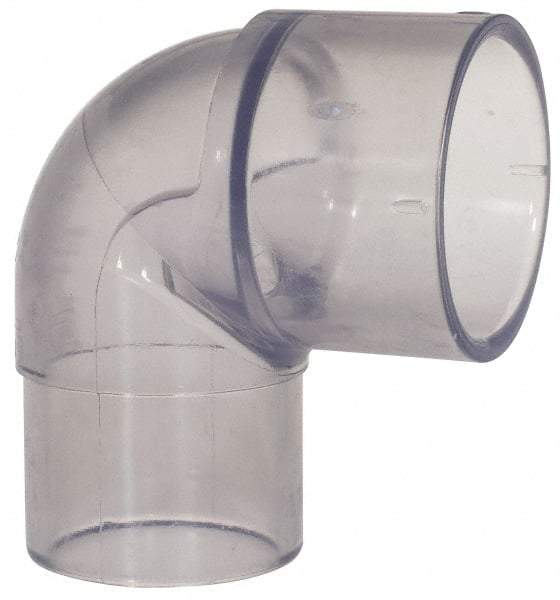 Made in USA - 1-1/2" PVC Plastic Pipe Fitting - Schedule 40, Spig x Soc End Connections - Exact Industrial Supply