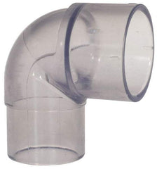 Made in USA - 1-1/2" PVC Plastic Pipe Fitting - Schedule 40, Spig x Soc End Connections - Exact Industrial Supply