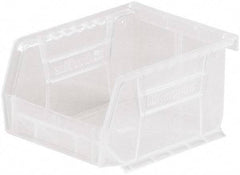 Akro-Mils - 10 Lb. Load Capacity, 5-3/8" Deep, Clear Polymer Hopper Stacking Bin - 3" High x 4-1/8" Wide x 5-3/8" Long - Exact Industrial Supply