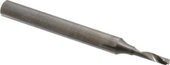 Accupro - 3mm Cutting Diam x 12mm Length of Cut, 1 Flute, Upcut Spiral Router Bit - Uncoated, Right Hand Cut, Solid Carbide, 64mm OAL x 6mm Shank Diam, Single Edge, 22° Helix Angle - Exact Industrial Supply