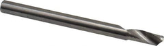 Accupro - 10mm Cutting Diam x 30mm Length of Cut, 1 Flute, Upcut Spiral Router Bit - Uncoated, Right Hand Cut, Solid Carbide, 76mm OAL x 10mm Shank Diam, Single Edge, 22° Helix Angle - Exact Industrial Supply