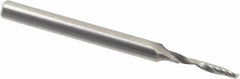 Accupro - 3mm Cutting Diam x 18mm Length of Cut, 1 Flute, Upcut Spiral Router Bit - Uncoated, Right Hand Cut, Solid Carbide, 75mm OAL x 6mm Shank Diam, Single Edge, 21° Helix Angle - Exact Industrial Supply