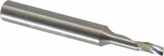 Accupro - 1/8" Cutting Diam x 1/4" Length of Cut, 1 Flute, Upcut Spiral Router Bit - Uncoated, Right Hand Cut, Solid Carbide, 2" OAL x 1/4" Shank Diam, Single Edge, 21° Helix Angle - Exact Industrial Supply