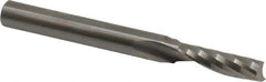 Accupro - 7/32" Cutting Diam x 3/4" Length of Cut, 1 Flute, Upcut Spiral Router Bit - Uncoated, Right Hand Cut, Solid Carbide, 2-1/2" OAL x 1/4" Shank Diam, Single Edge, 21° Helix Angle - Exact Industrial Supply