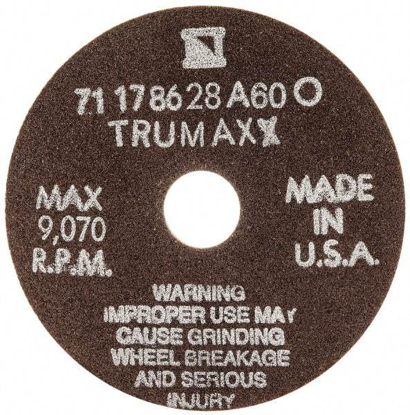 Tru-Maxx - 4" 60 Grit Aluminum Oxide Cutoff Wheel - 1/16" Thick, 3/4" Arbor, 9,070 Max RPM, Use with Stationary Tools - Exact Industrial Supply