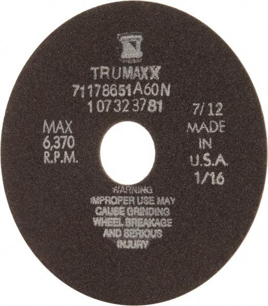 Tru-Maxx - 6" 60 Grit Aluminum Oxide Cutoff Wheel - 1/16" Thick, 1-1/4" Arbor, 6,048 Max RPM, Use with Stationary Tools - Exact Industrial Supply