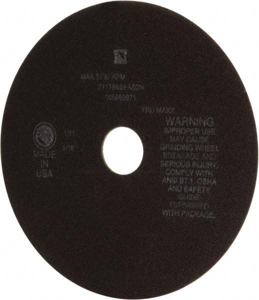 Tru-Maxx - 8" 46 Grit Aluminum Oxide Cutoff Wheel - 1/16" Thick, 1-1/4" Arbor, 4,536 Max RPM, Use with Stationary Tools - Exact Industrial Supply