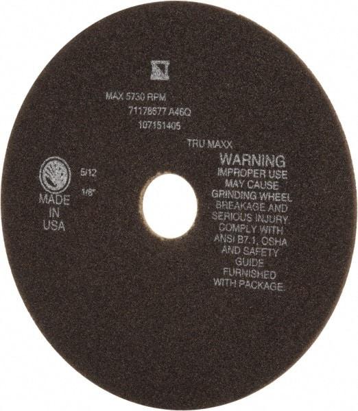 Tru-Maxx - 8" 46 Grit Aluminum Oxide Cutoff Wheel - 1/8" Thick, 1-1/4" Arbor, 4,936 Max RPM, Use with Stationary Tools - Exact Industrial Supply