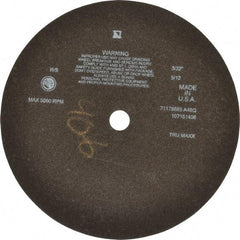 Tru-Maxx - 12" 46 Grit Aluminum Oxide Cutoff Wheel - 3/32" Thick, 1" Arbor, 3,024 Max RPM, Use with Stationary Tools - Exact Industrial Supply