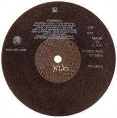 Tru-Maxx - 10" 60 Grit Aluminum Oxide Cutoff Wheel - 1/16" Thick, 5/8" Arbor, 3,629 Max RPM, Use with Stationary Tools - Exact Industrial Supply