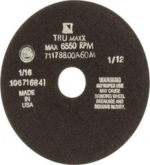 Tru-Maxx - 7" 60 Grit Aluminum Oxide Cutoff Wheel - 1/16" Thick, 1-1/4" Arbor, 5,184 Max RPM, Use with Stationary Tools - Exact Industrial Supply
