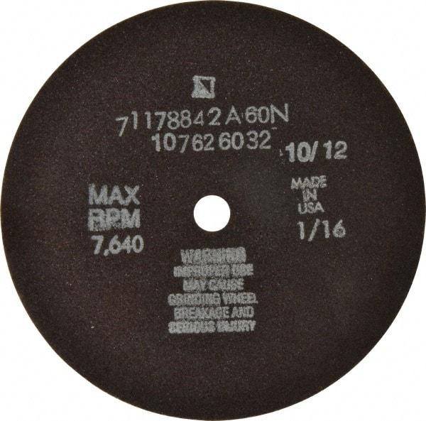 Tru-Maxx - 6" 60 Grit Aluminum Oxide Cutoff Wheel - 1/16" Thick, 1/2" Arbor, 6,048 Max RPM, Use with Stationary Tools - Exact Industrial Supply