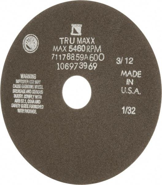 Tru-Maxx - 7" 60 Grit Aluminum Oxide Cutoff Wheel - 1/32" Thick, 1-1/4" Arbor, 5,184 Max RPM, Use with Stationary Tools - Exact Industrial Supply